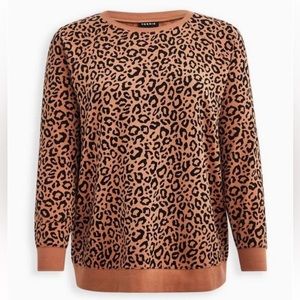 GUC Women’s TORRID cheetah print crewneck sweater size 00- Large